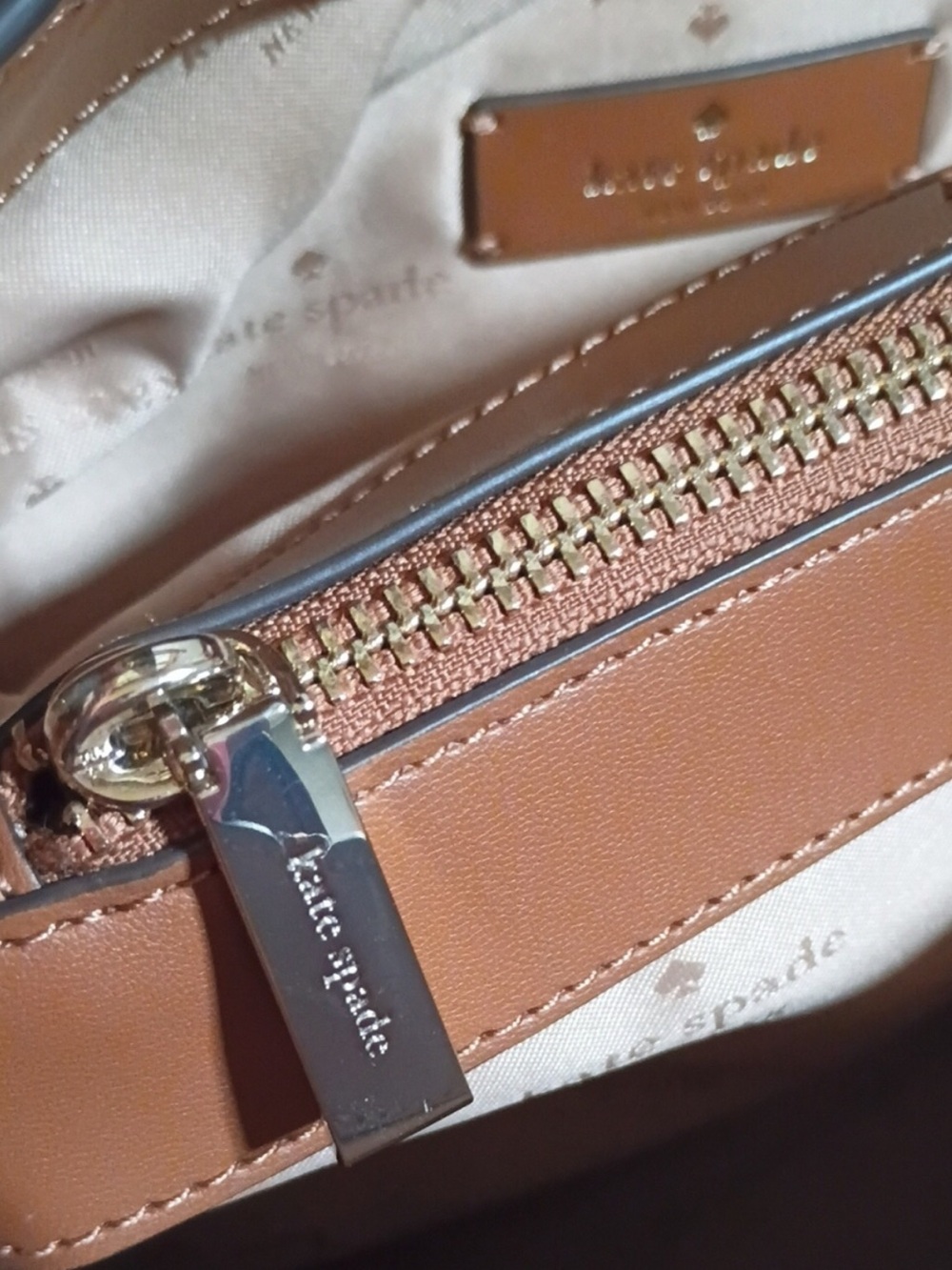 kate spade Dumpling satchel in Gingerbread Tan Pebble leather - Picture 14 of 16